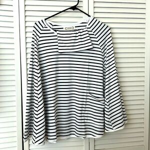 🫶🏼NWT - Kefee Kol Womens Nursing Modesty Poncho Cape Black White Stripe w/pocket